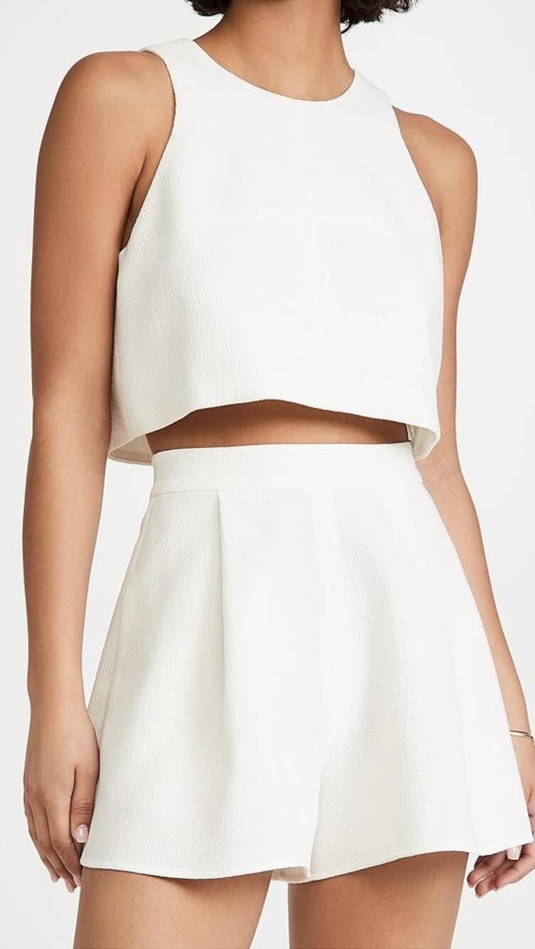 Black Halo White Sanibel cropped top size 2